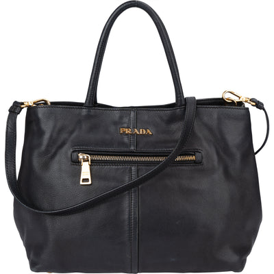 Prada Black Calf Leather City Handbag