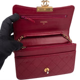 Chanel Quilted Goatskin Wallet On Chain Crossbody Bag