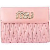 Miu Miu Quilted Leather Crystal Wallet