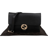 Gucci Pebbled Leather Interlocking GG Wallet On Chain Crossbody Bag