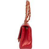 Chanel Quilted Lambskin 24K Gold Single Flap Shoulder Bag