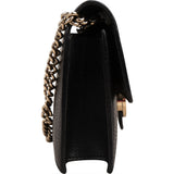 Gucci Pebbled Leather Interlocking GG Wallet On Chain Crossbody Bag