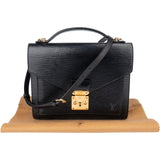 Louis Vuitton Noir Epi Leather Monceau Handbag
