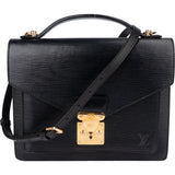 Louis Vuitton Noir Epi Leather Monceau Handbag