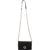 Gucci Pebbled Leather Interlocking GG Wallet On Chain Crossbody Bag
