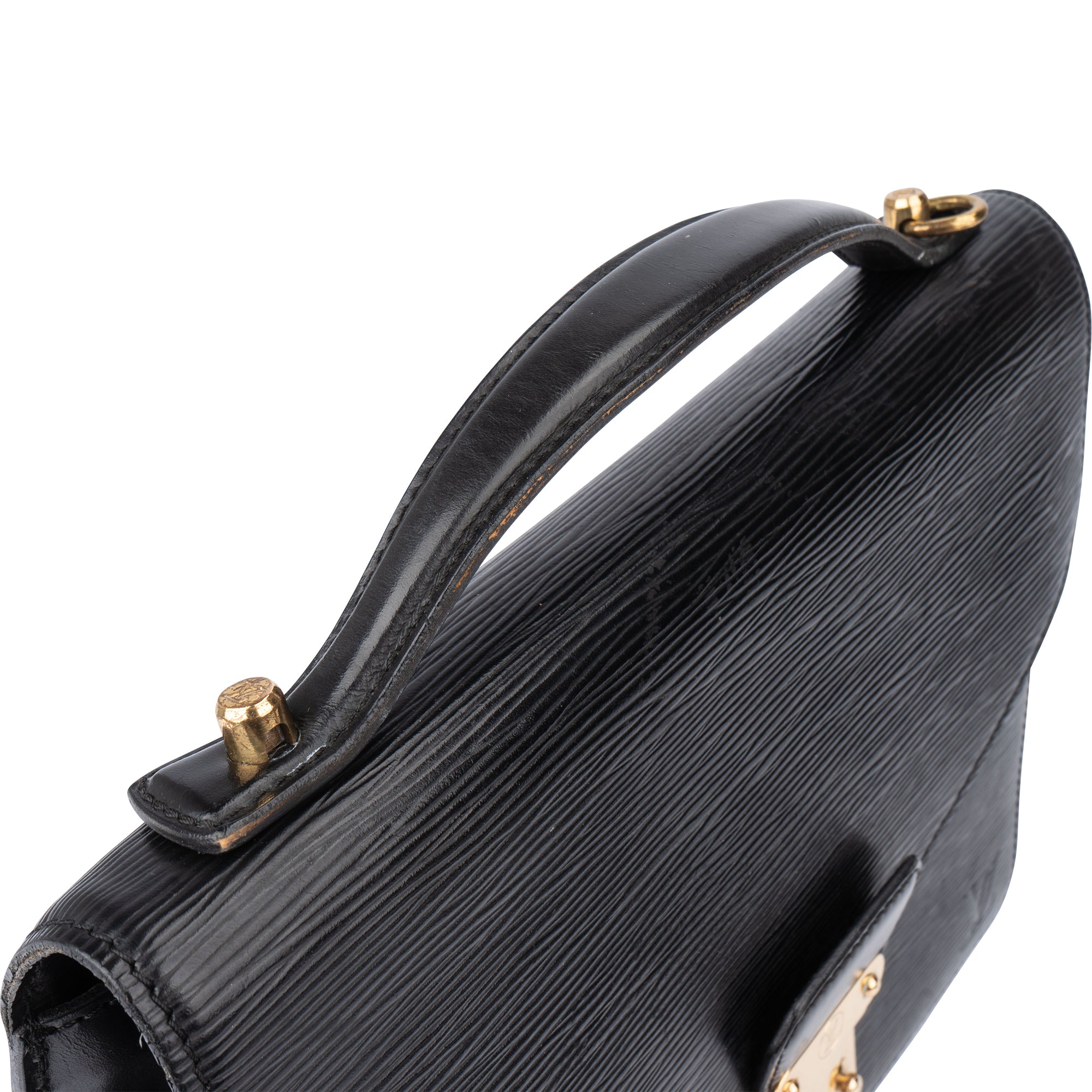 Louis Vuitton Noir Epi Leather Monceau Handbag - vintageandkickz