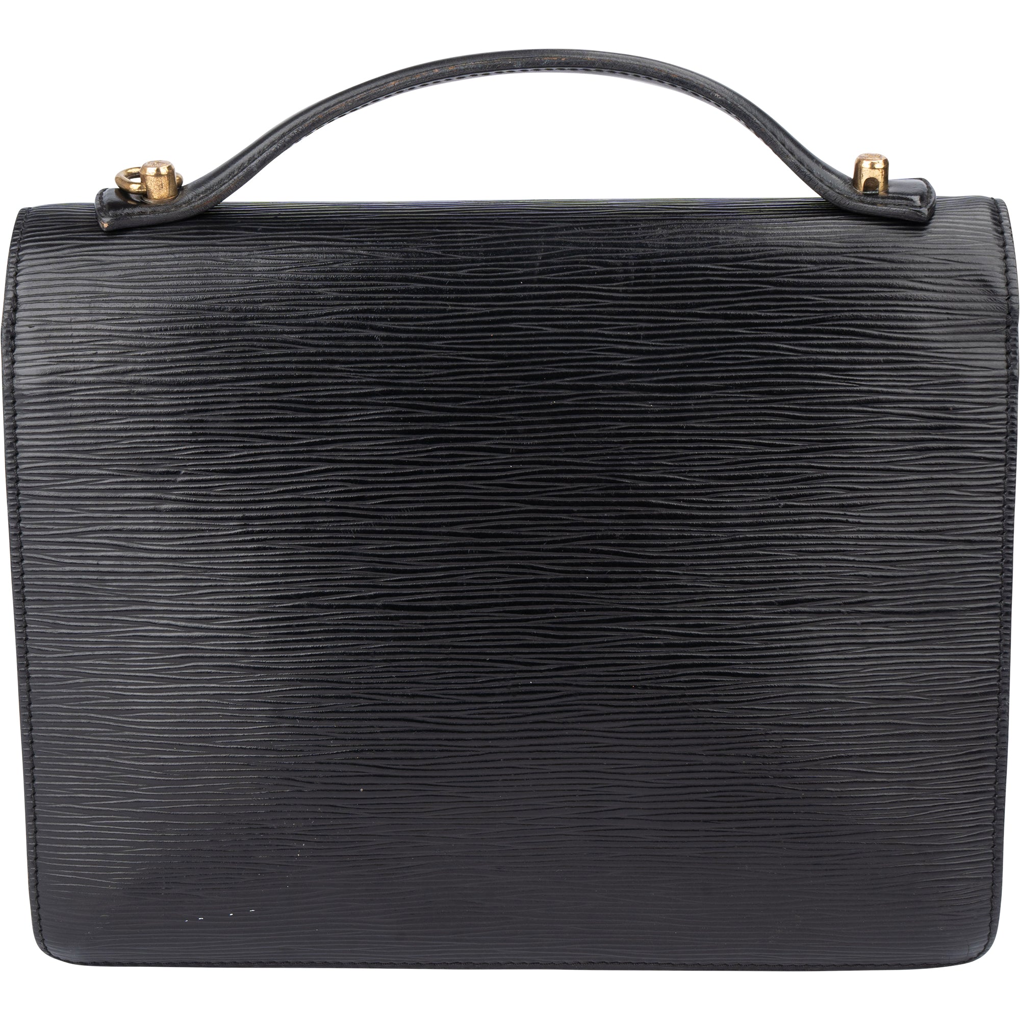 Louis Vuitton Noir Epi Leather Monceau Handbag - vintageandkickz