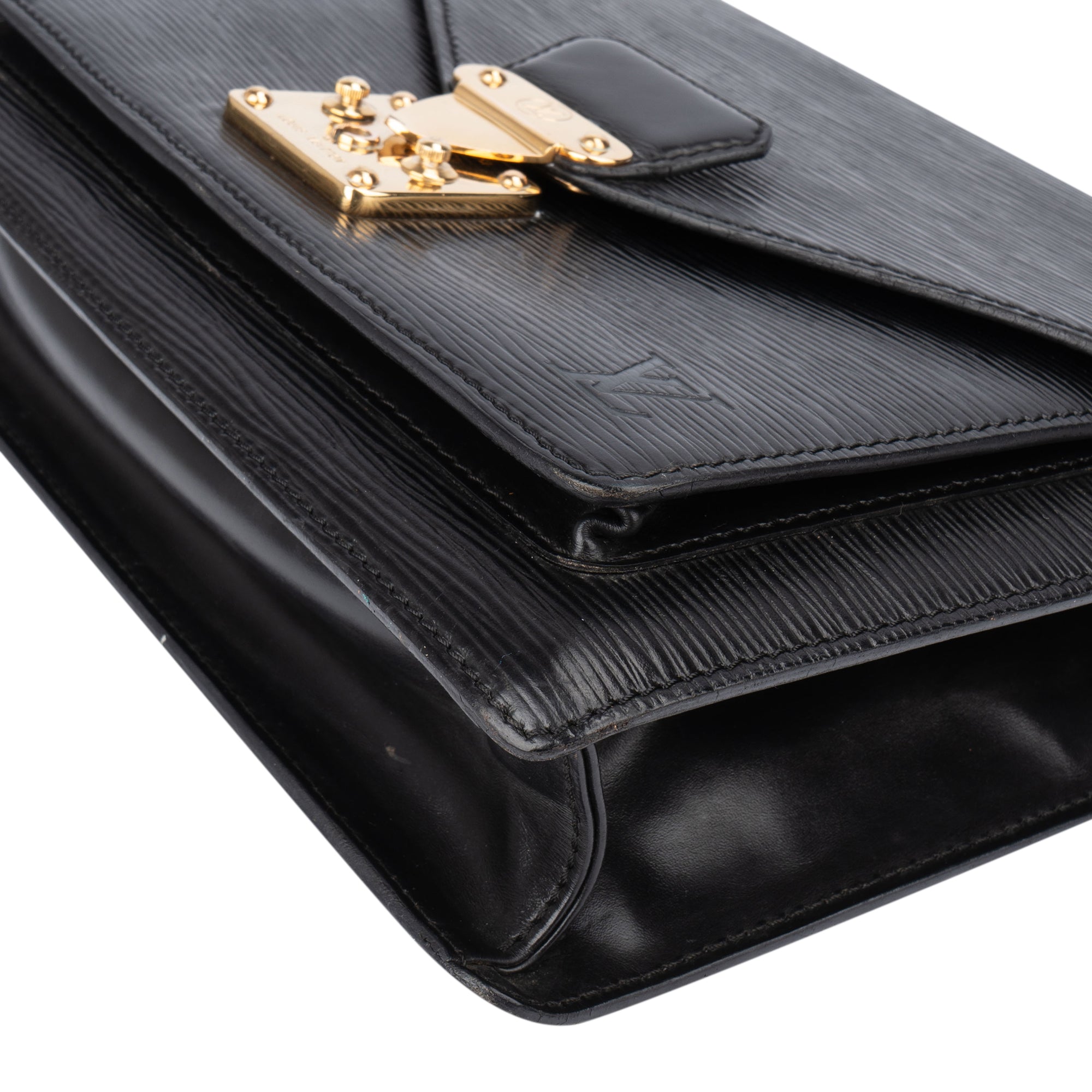 Louis Vuitton Noir Epi Leather Monceau Handbag - vintageandkickz