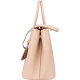 Prada Pink Saffiano Leather Double Handbag