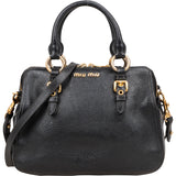 Miu Miu Black Leather City Handbag