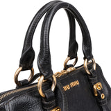Miu Miu Black Leather City Handbag