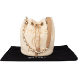 Chanel Cotton Deauville Pearl Bucket Crossbody Bag