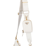 Prada White Saffiano Leather Vitello Daino Re-Edition Shoulder Bag