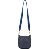 Hermès Bleu Clemence Leather Evelyne 16 Crossbody Bag