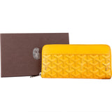 Goyard Yellow Goyardine Monogram Matignon Wallet