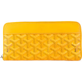 Goyard Yellow Goyardine Monogram Matignon Wallet