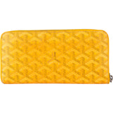 Goyard Yellow Goyardine Monogram Matignon Wallet