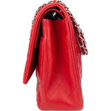Chanel Quilted Lambskin Palladium Maxi Double Flap Crossbody Bag