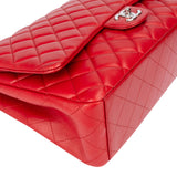 Chanel Quilted Lambskin Palladium Maxi Double Flap Crossbody Bag
