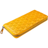 Goyard Yellow Goyardine Monogram Matignon Wallet