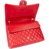 Chanel Quilted Lambskin Palladium Maxi Double Flap Crossbody Bag