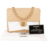 Chanel Quilted Lambskin 24K Gold Single Flap Crossbody Bag