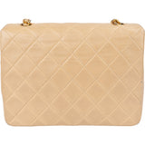 Chanel Quilted Lambskin 24K Gold Single Flap Crossbody Bag