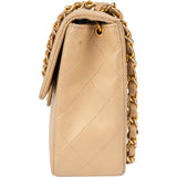 Chanel Quilted Lambskin 24K Gold Single Flap Crossbody Bag