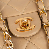 Chanel Quilted Lambskin 24K Gold Single Flap Crossbody Bag