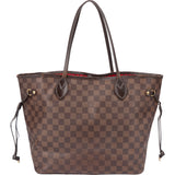 Louis Vuitton Damier Ebene Monogram Neverfull MM Shopper Handbag