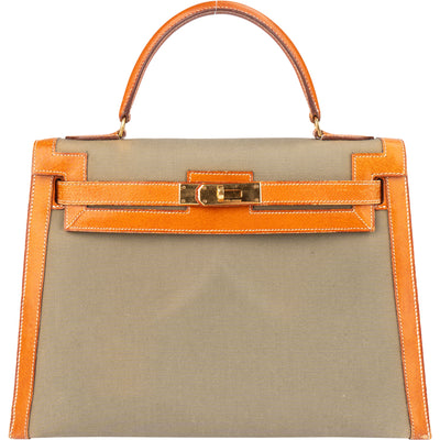 Hermès Classic Bicolor Kelly 32 Handbag - vintageandkickz