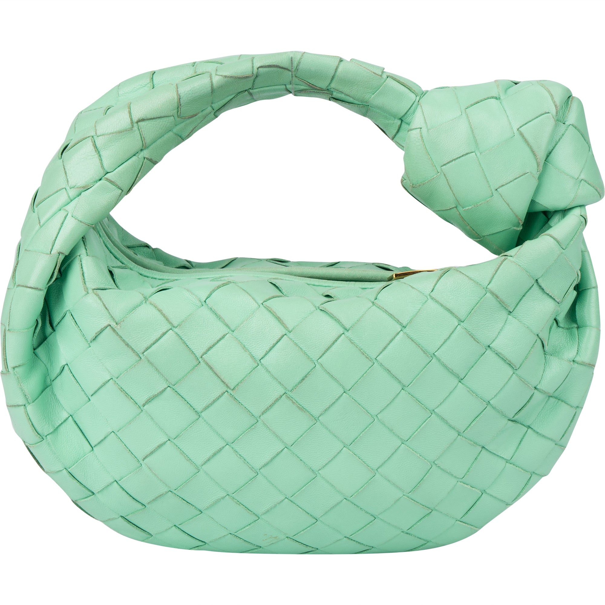 Bottega Veneta Green Intrecciato Leather Mini Jodie Handbag - vintageandkickz