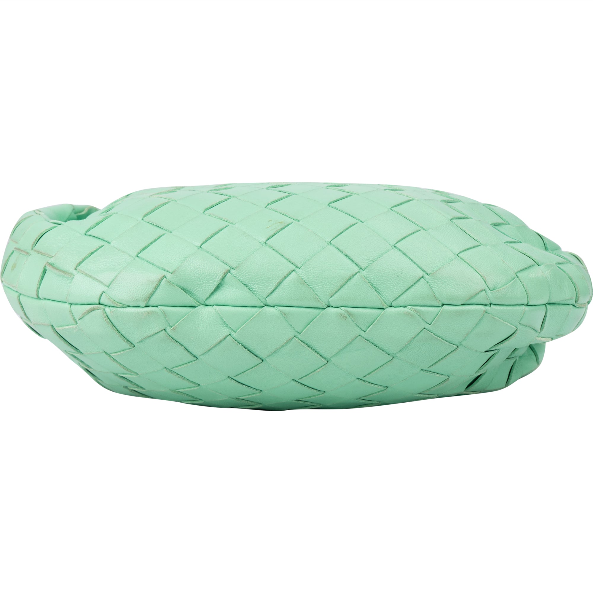 Bottega Veneta Green Intrecciato Leather Mini Jodie Handbag - vintageandkickz