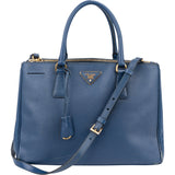 Prada Blue Saffiano Leather Galleria Handbag