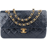 Chanel Quilted Lambskin 24K Gold Small Double Flap Crossbody Bag