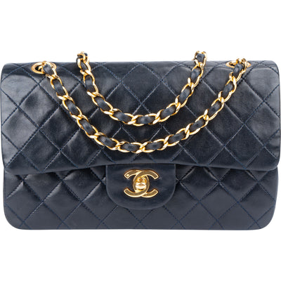 Chanel Quilted Lambskin 24K Gold Small Double Flap Crossbody Bag