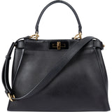 Fendi Black Leather Peekaboo Handbag