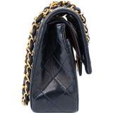 Chanel Quilted Lambskin 24K Gold Small Double Flap Crossbody Bag