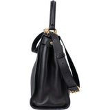 Fendi Black Leather Peekaboo Handbag
