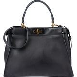 Fendi Black Leather Peekaboo Handbag