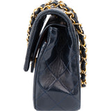 Chanel Quilted Lambskin 24K Gold Small Double Flap Crossbody Bag