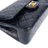 Chanel Quilted Lambskin 24K Gold Small Double Flap Crossbody Bag