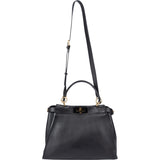 Fendi Black Leather Peekaboo Handbag