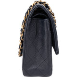 Chanel Blue Caviar Leather Double Flap Shoulder Bag