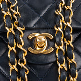 Chanel Quilted Lambskin 24K Gold Small Double Flap Crossbody Bag