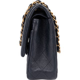 Chanel Blue Caviar Leather Double Flap Shoulder Bag
