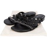 Hermès Black Leather Sandals (38,5)