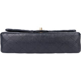 Chanel Blue Caviar Leather Double Flap Shoulder Bag