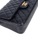 Chanel Blue Caviar Leather Double Flap Shoulder Bag