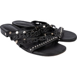 Hermès Black Leather Sandals (38,5)